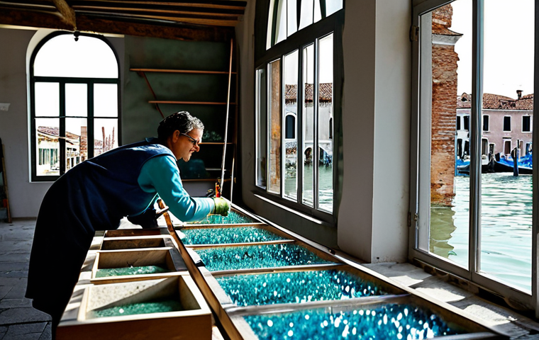 유리공예 해외 수출 시 주의점 - International Trade Fair Display**

"A beautifully arranged display of Italian artistic glassware at...